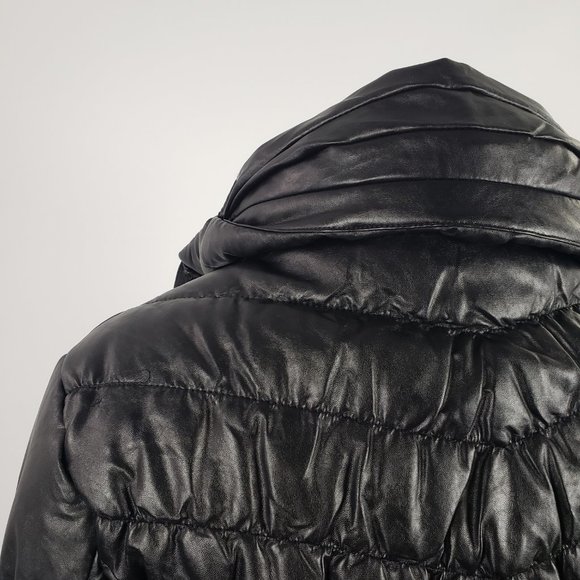 Beulah Black Puffer Belted Jacket Size S - Picture 7 of 8